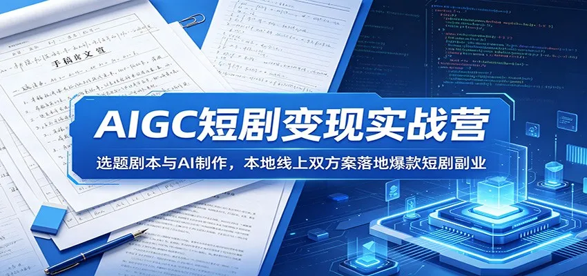 AIGC短剧变现实战营：选题剧本与AI制作，本地线上双方案落地爆款短剧副业-梦帆创业网
