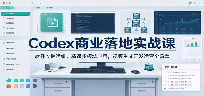 Codex商业落地实战课：软件安装运维，精通多领域应用，视频生成开发运营全覆盖-梦帆创业网