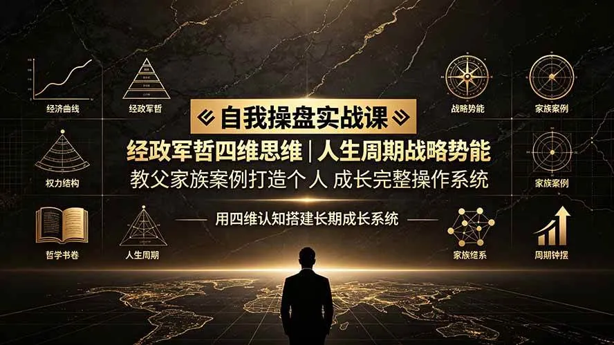 （19398期）自我操盘实战课：经政军哲四维思维｜人生周期战略势能｜教父家族案例打造个人成长完整操作系统-梦帆创业网