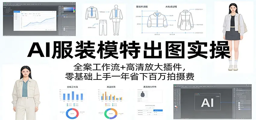 AI服装模特出图实操：全案工作流+ 高清放大插件，零基础上手一年省下百万拍摄费-梦帆创业网