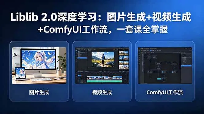 （18349期）Liblib 2.0深度学习：图片生成+视频生成+ComfyUI工作流，一套课全掌握-梦帆创业网