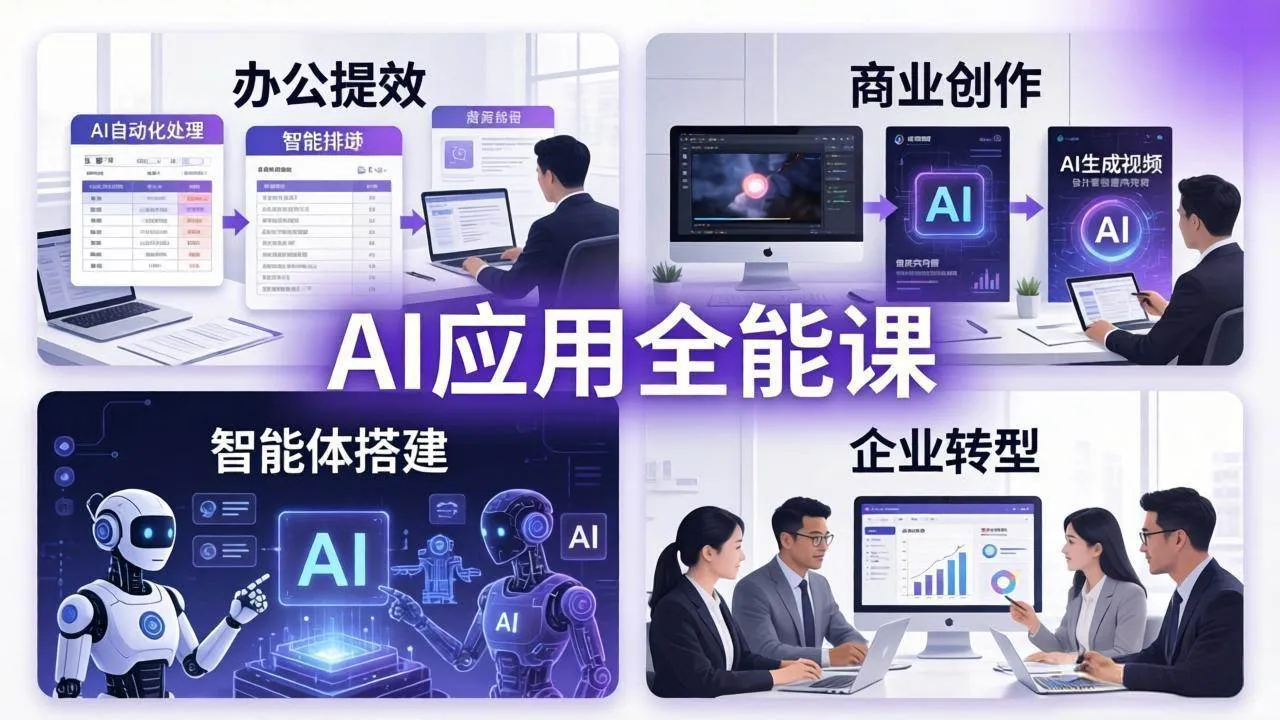 （18042期）AIGC 应用师全能课-更新：办公提效、商业创作、智能体搭建、企业转型，一站式学会AI应用-梦帆创业网