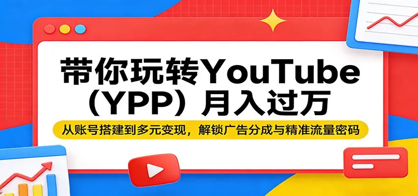 带你玩转YouTube（YPP）月入过万：从账号搭建到多元变现，解锁广告分成与精准流量密码-梦帆创业网