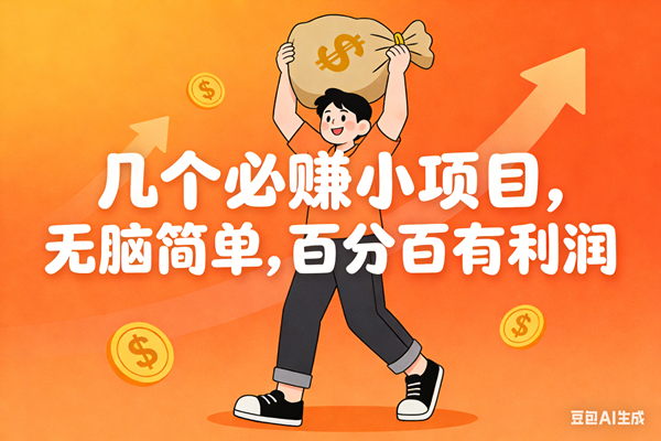 （16918期）几个必赚小项目，无脑简单，百分百有利润，副业首选，日入200+-梦帆创业网