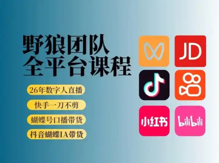 野狼团队2026新版全平台短视频带货教学，打开流量突破口，开始Ai带货(更新1029)-梦帆创业网