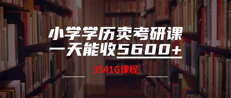 （14561期）小学学历卖考研课程，一天收5600（附3580G考研合集）-梦帆创业网
