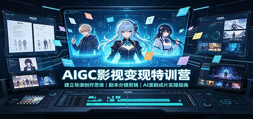 AIGC影视变现特训营：建立导演创作思维，剧本分镜剪辑，AI漫剧成片实操指南-梦帆创业网