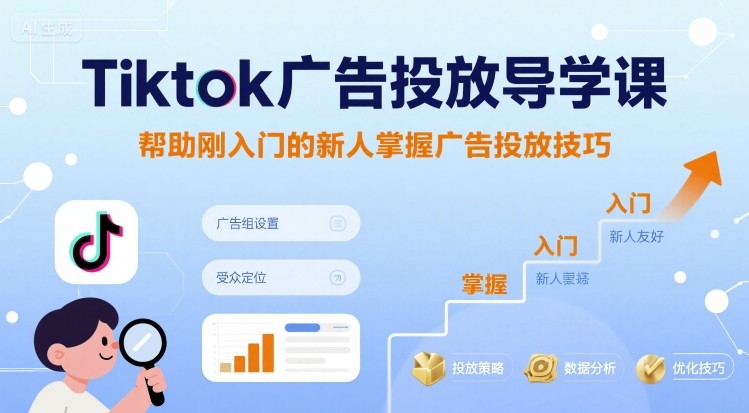 Tiktok广告投放导学课，帮助刚入门的新人掌握广告投放技巧-梦帆创业网