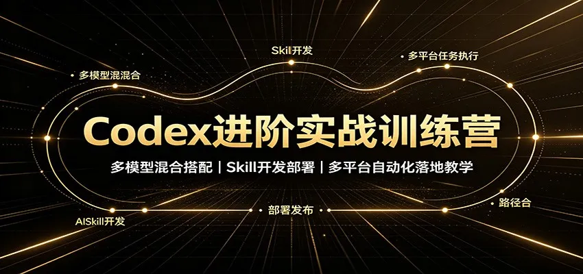 Codex进阶实战训练营:多模型混合搭配,Skill开发部署,多平台自动化落地教学 Codex进阶实战训练营:多模型混合搭配,Skill开发部署,多平台自动化落地教学