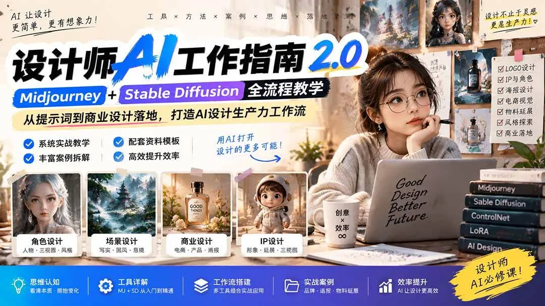 （20562期）《设计师AI工作指南 2.0》-无水印课：从思维落地，解锁 AI 设计生产力-梦帆创业网
