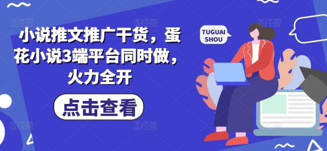 小说推文推广干货，蛋花小说3端平台同时做，火力全开-梦帆创业网