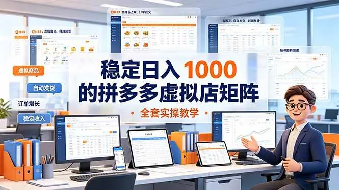 （19253期）稳定日入 1000 的拼多多虚拟店矩阵，全套实操教学-梦帆创业网