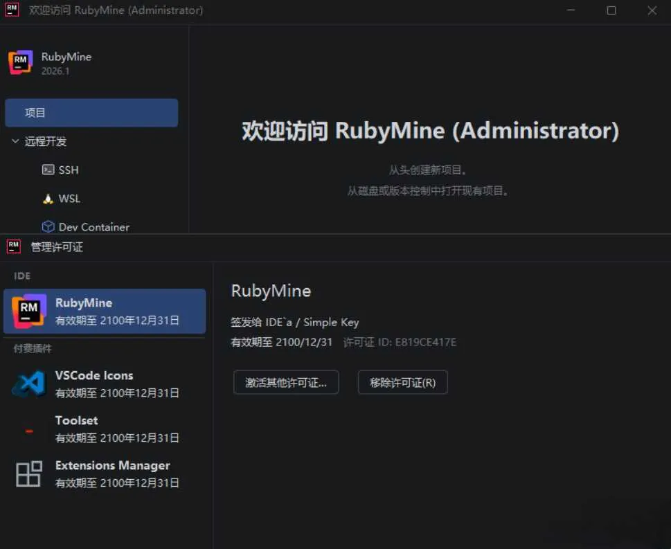 RubyMine v2026.1.0.0 高级版-梦帆创业网