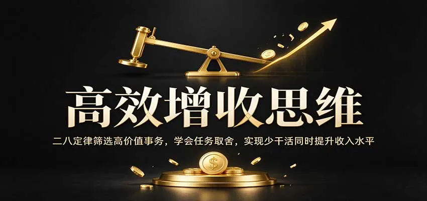 高效增收思维：二八定律筛选高价值事务，学会任务取舍，实现少干活同时提升收入水平-梦帆创业网