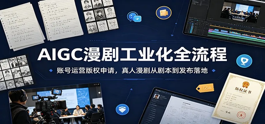 AIGC漫剧工业化全流程：账号运营版权申请，真人漫剧从剧本到发布落地-梦帆创业网