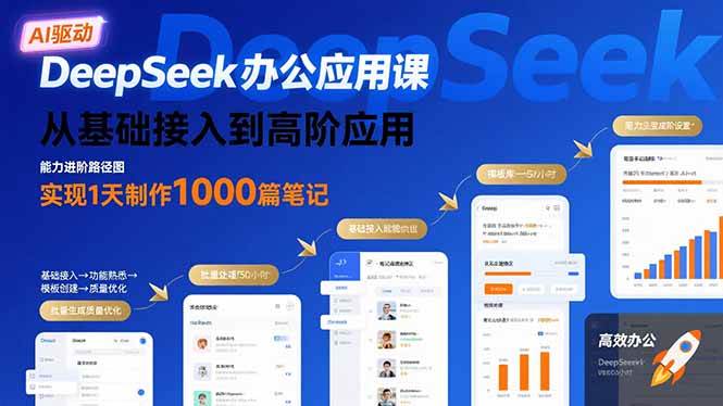 （15754期）DeepSeek办公应用课：从基础接入到高阶应用，实现1天制作1000篇笔记-梦帆创业网