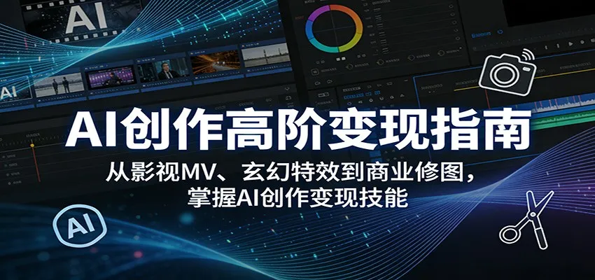 AI创作高阶变现指南：从影视MV、玄幻特效到商业修图，掌握AI创作变现技能-梦帆创业网