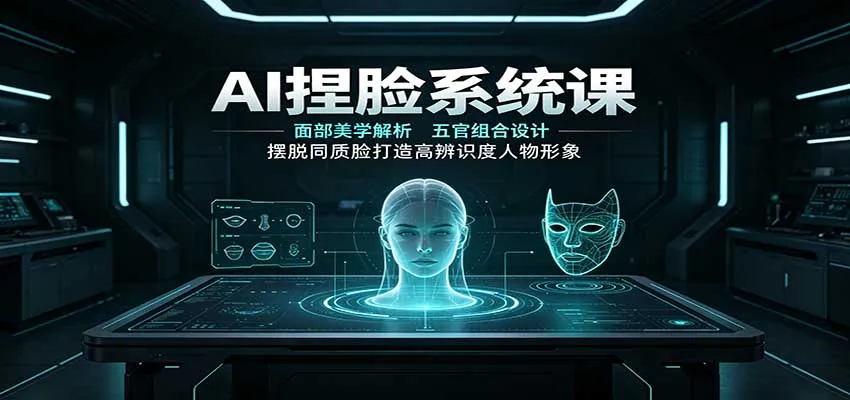 AI捏脸系统课：面部美学解析，五官组合设计，摆脱同质脸打造高辨识度人物形象-梦帆创业网