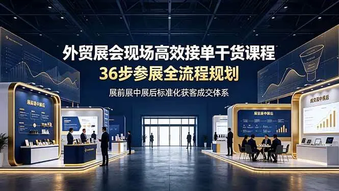 （19157期）外贸展会现场高效接单干货课程，36步参展全流程规划，展前展中展后标准化获客成交体系-梦帆创业网