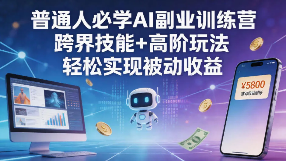 普通人必学AI副业训练营跨界技能+高阶玩法轻松实现被动收益-梦帆创业网
