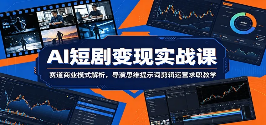 AI短剧变现实战课：赛道商业模式解析，导演思维提示词剪辑运营求职教学-梦帆创业网