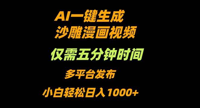 （16320期）AI一键生成沙雕动漫视频，只需5分钟，小白轻松日入1000+-梦帆创业网
