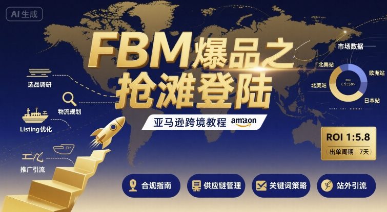 FBM爆品之抢滩登陆-亚马逊跨境教程-梦帆创业网