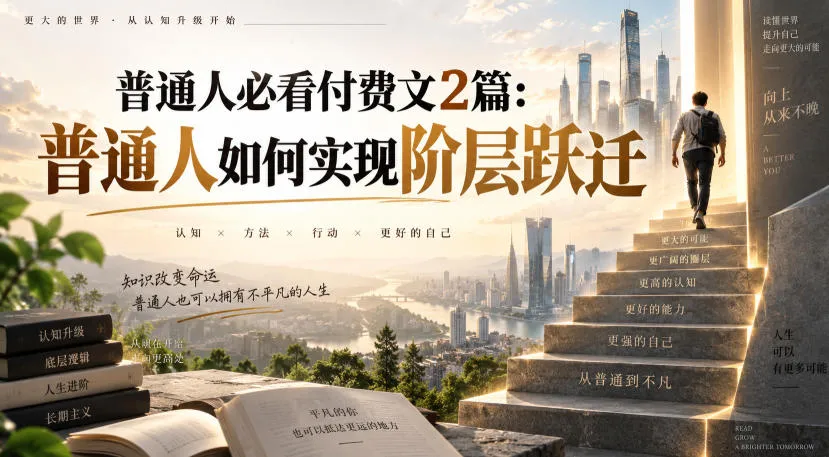 普通人必看付费文2篇：普通人如何实现阶层跃迁-梦帆创业网