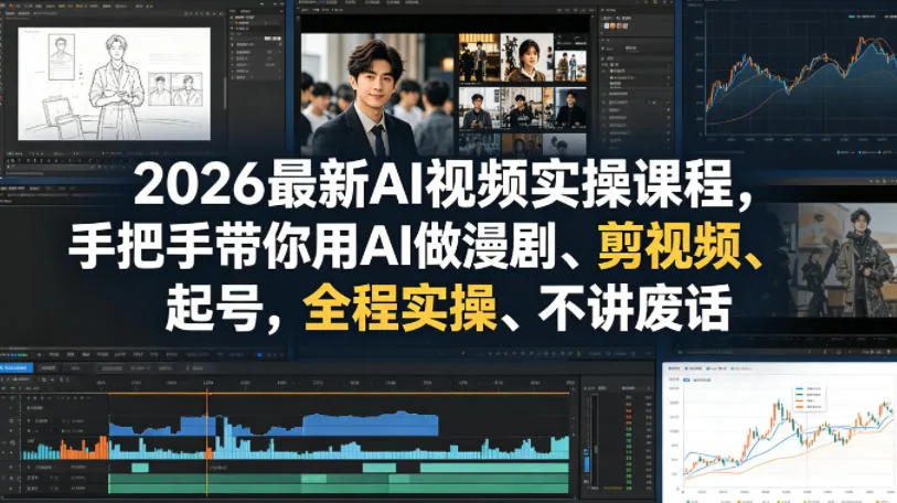 2026最新AI视频实操课程，手把手带你用AI做漫剧、剪视频、起号，全程实操、不讲废话-梦帆创业网