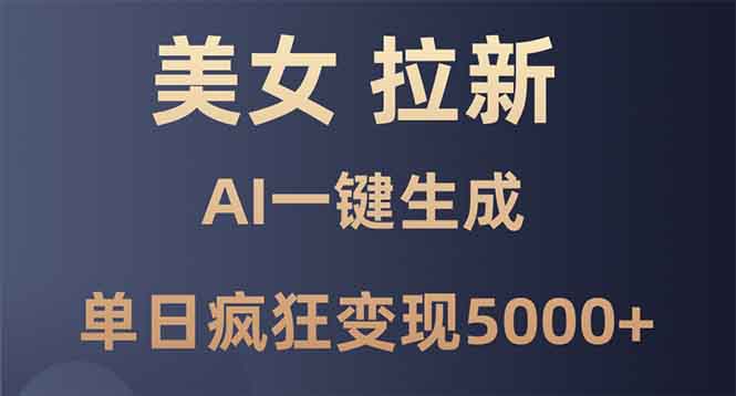 （13866期）美女暴力拉新，通过AI一键生成，单日疯狂变现5000+，纯小白一学就会！-梦帆创业网