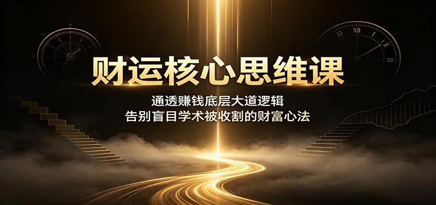 财运核心思维课：通透赚钱底层大道逻辑，告别盲目学术被收割的财富心法-梦帆创业网
