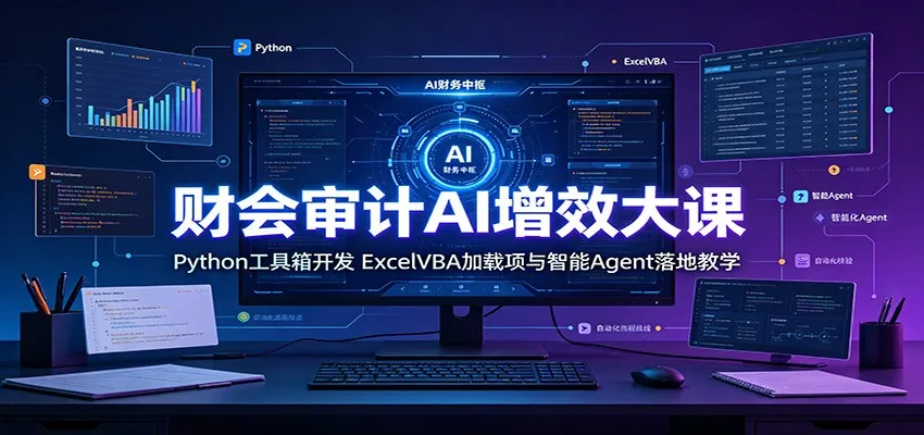 财会审计AI增效大课：Python工具箱开发，ExcelVBA加载项与智能Agent落地教学-梦帆创业网