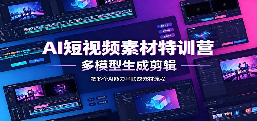 AI短视频素材特训营：Codex本地部署实操，多模型生成剪辑，爆量素材挖掘教学-梦帆创业网