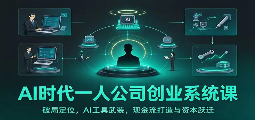 AI时代一人公司创业系统课：破局定位，AI工具武装，现金流打造与资本跃迁-梦帆创业网
