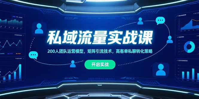 （15403期）私域流量实战课，200人团队运营模型，矩阵引流技术，高客单私聊转化策略-梦帆创业网