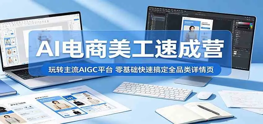 AI电商美工速成营：玩转主流AIGC平台，零基础快速搞定全品类详情页-梦帆创业网