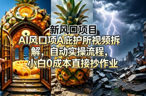 新风口项目AI庇护所视频拆解，自动实操流程，小白0成本直接抄作业-梦帆创业网