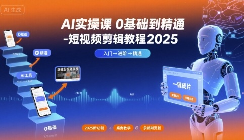 AI实操课0基础到精通-短视频剪辑教程2025-梦帆创业网