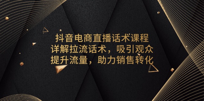 （13846期）抖音电商直播话术课程，详解拉流话术，吸引观众，提升流量，助力销售转化-梦帆创业网
