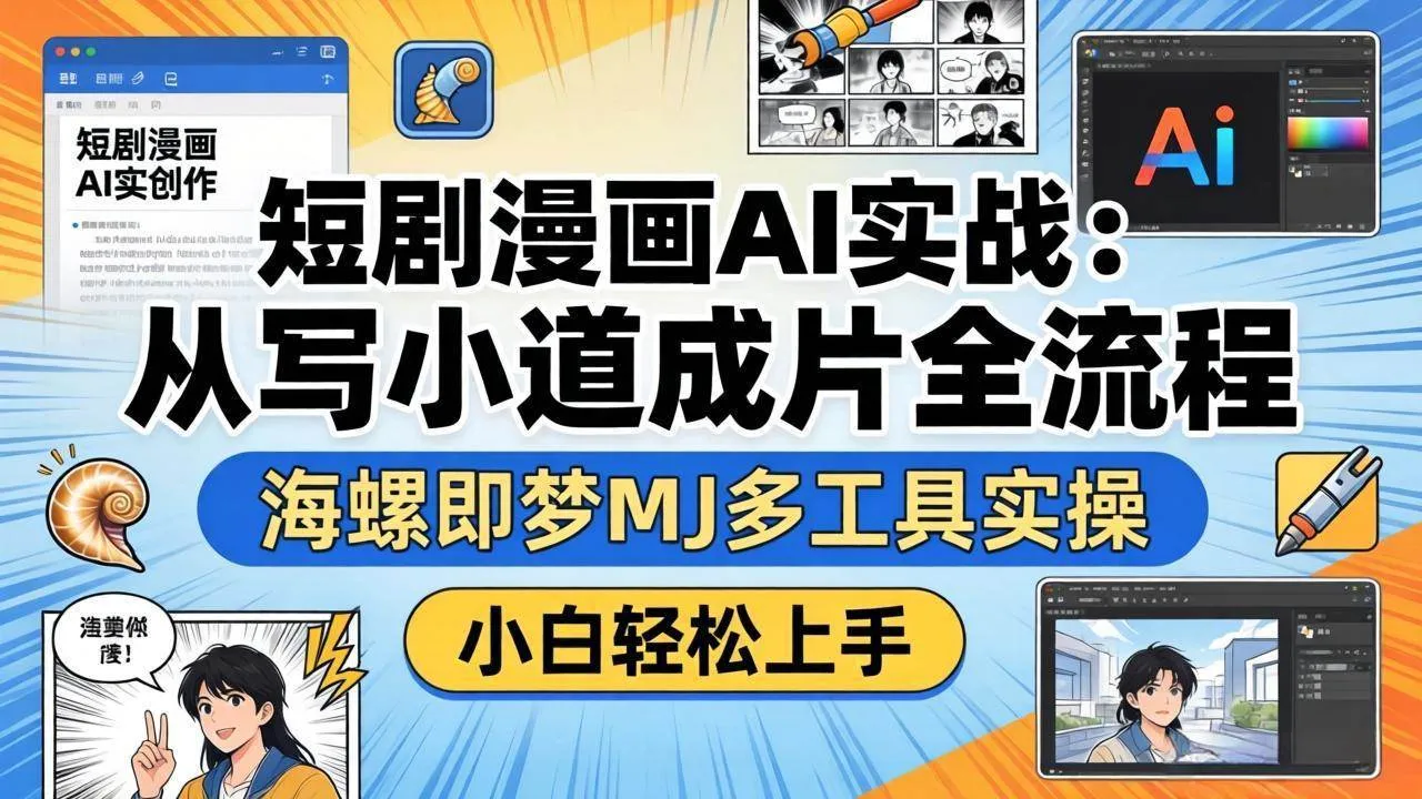 （17945期）短剧漫画AI实战：从写小说到成片全流程，海螺即梦MJ多工具实操，小白轻松上手-梦帆创业网