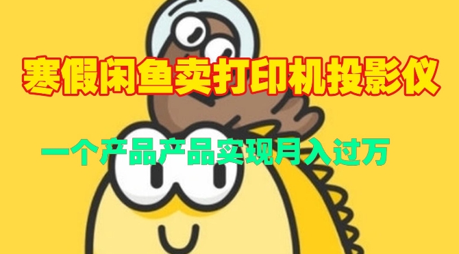 寒假闲鱼卖打印机、投影仪，一个产品产品实现月入过W-梦帆创业网