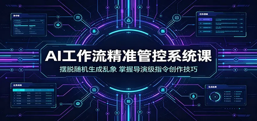 AI工作流精准管控系统课：摆脱随机生成乱象，掌握导演级指令创作技巧-梦帆创业网