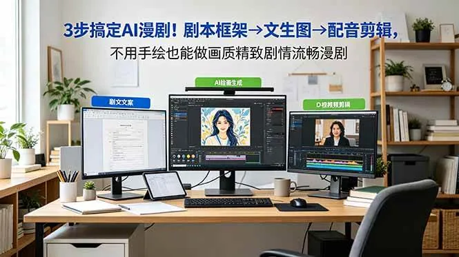 （18866期）3步搞定AI漫剧！剧本框架→文生图→配音剪辑，不用手绘也能做画质精致剧情流畅漫剧-梦帆创业网