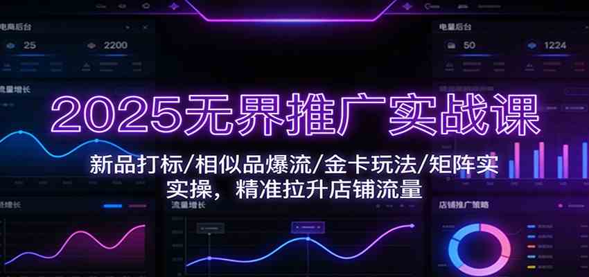 2025无界推广实战课：新品打标/相似品爆流/金卡玩法/矩阵实操，精准拉升店铺流量-梦帆创业网