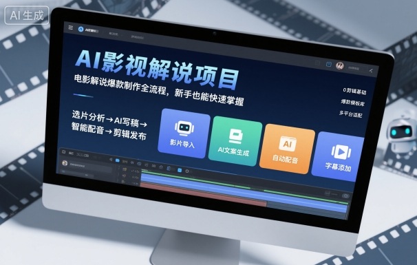 AI影视解说项目，电影解说爆款制作全流程，新手也能快速掌握-梦帆创业网