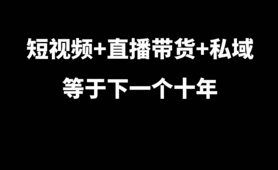 短视频+直播带货+私域等于下一个十年，大佬7年实战经验总结-梦帆创业网