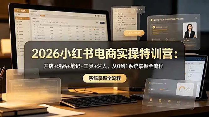 （18978期）2026小红书电商实操特训营：开店+选品+笔记+工具+达人，从0到1系统掌握全流程-梦帆创业网