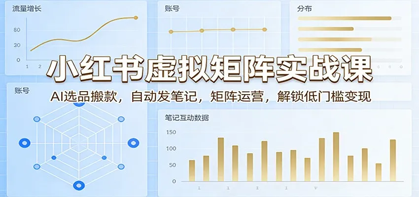 小红书虚拟矩阵实战课:AI选品搬款,自动发笔记,矩阵运营,解锁低门槛变现 小红书虚拟矩阵实战课:AI选品搬款,自动发笔记,矩阵运营,解锁低门槛变现