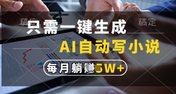 只需一键生成，AI自动写小说，实现躺着也能写作，每月收益过1w【揭秘】-梦帆创业网