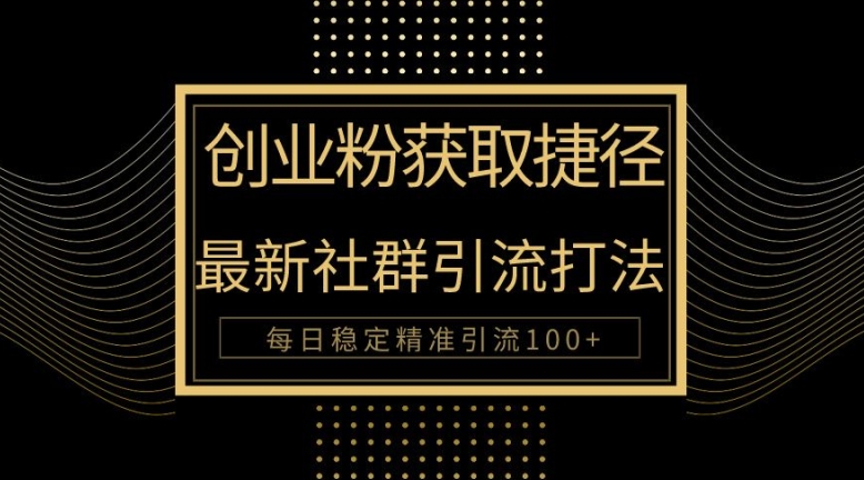 创业者捷径，最新被动引流方法大揭秘，实现100+精准引流-梦帆创业网